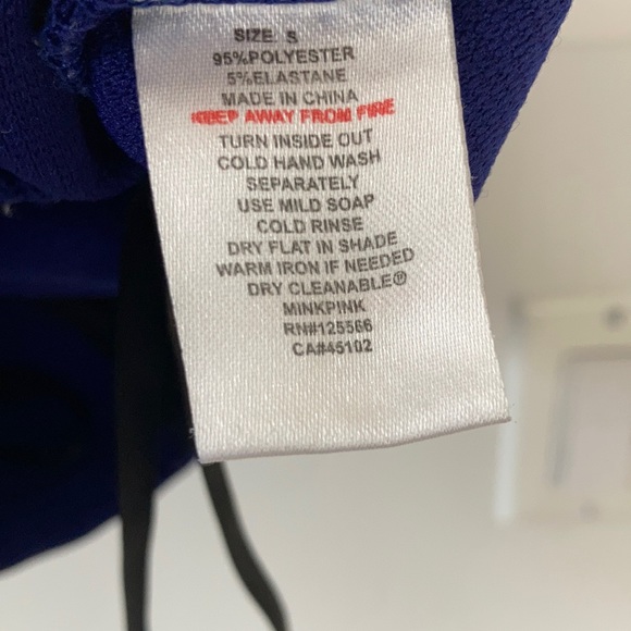 MinkPink Blue Rear Zipper Crop Top - Picture 3 of 4